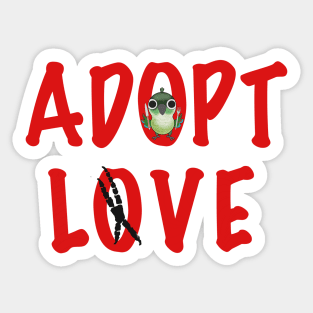 Adopt Love - Ms. Hedwig, the Green Cheek Conure! Sticker